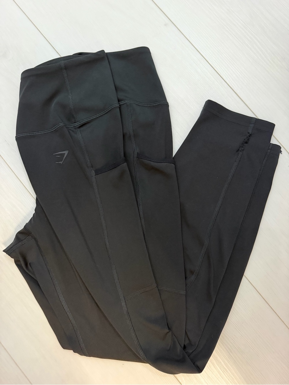 Gymshark Black High-Waisted Leggings with Side Pockets
